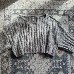 Free People cozy cropped off the shoulder sweater